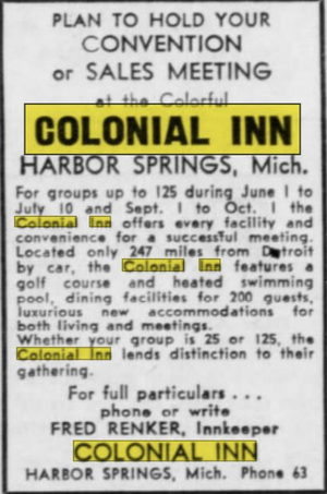 Colonial Inn - June 1960 Ad (newer photo)